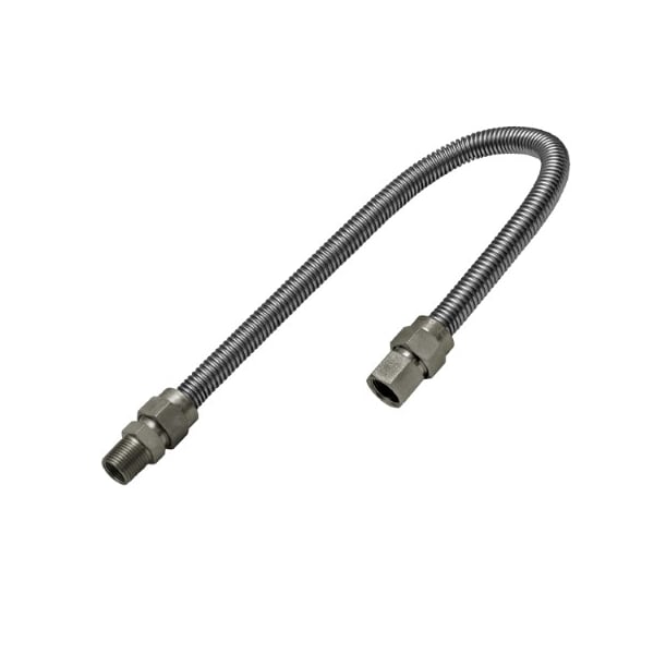 Flextron Gas Line Hose 3/8'' O.D. x 36'' Length 1/2" FIP x MIP Fittings, Stainless Steel Flexible Connector FTGC-SS14-36C - main